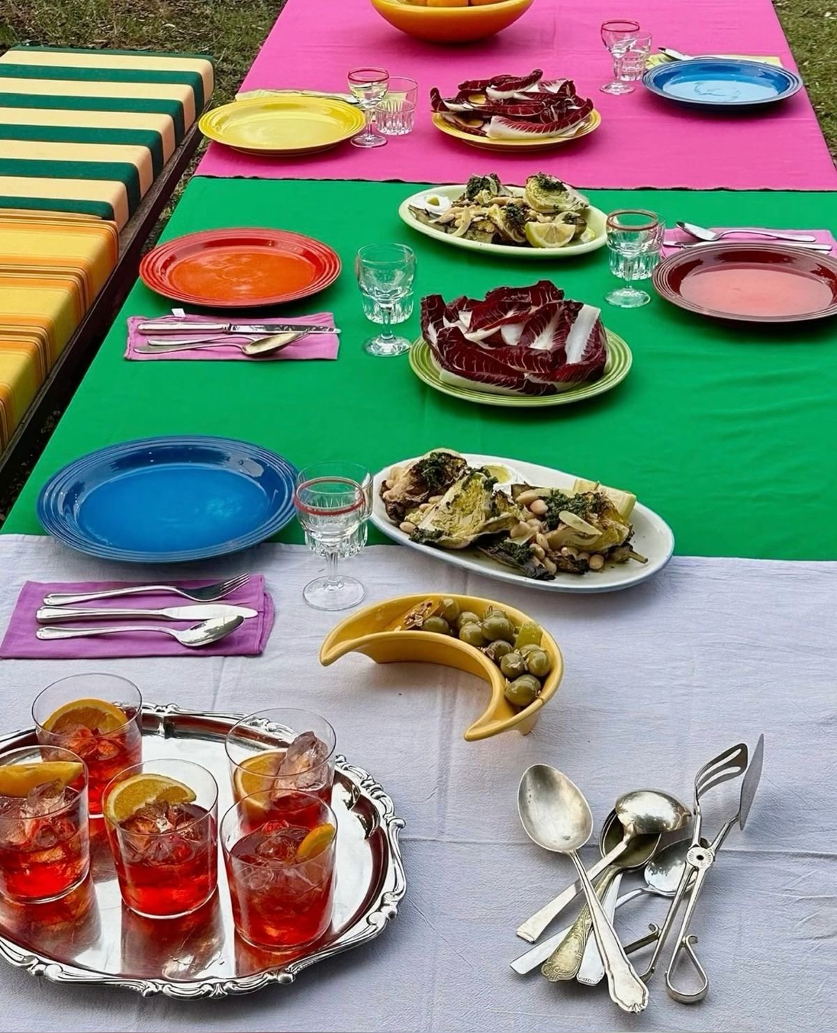 Colorful table setting details